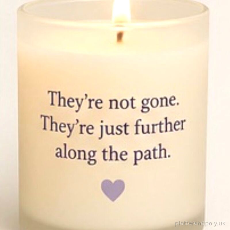 Memorial candle with quote