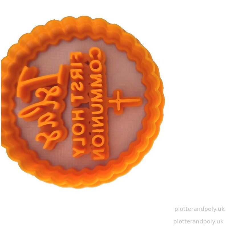 3D printed cookie cutter and embosser in orange